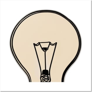 Light Bulb Beige Shadow Silhouette Anime Style Collection No. 419 Posters and Art